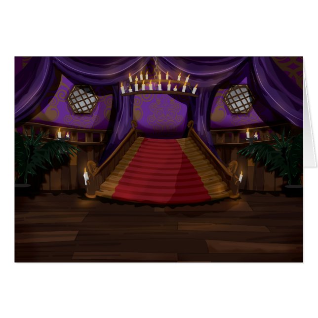 Creepy Mansion Stairway Hälsningskort (Framsidan Horizontal)