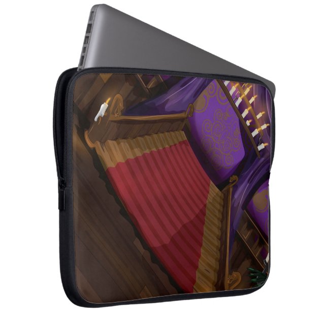 Creepy Mansion Stairway Laptop Sleeve (Framsidan Höger)