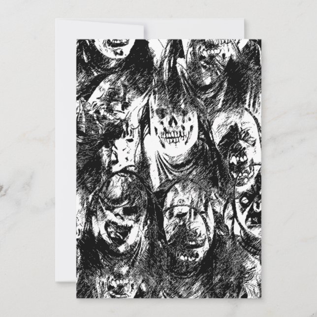 Creepy Masks Inbjudningar (Framsida)