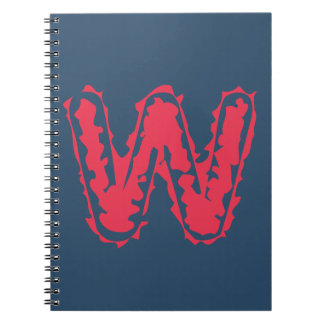 Creepy Monogram ClashRed på Blue Anteckningsbok