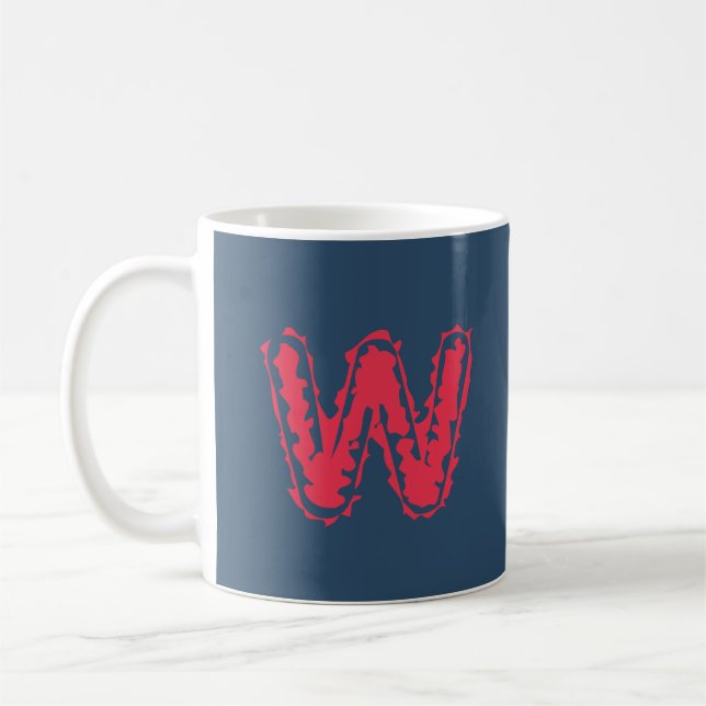 Creepy Monogram ClashRed på Blue Kaffemugg (Vänster)
