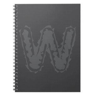 Creepy Monogram Grått på Grått Anteckningsbok