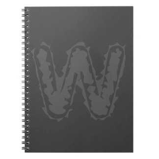 Creepy Monogram Grått på Grått Anteckningsbok