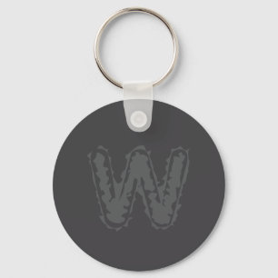 Creepy Monogram Grått på Grått Nyckelring