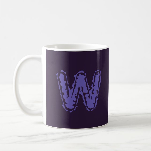 Creepy Monogram Lila på Lila Kaffemugg (Vänster)