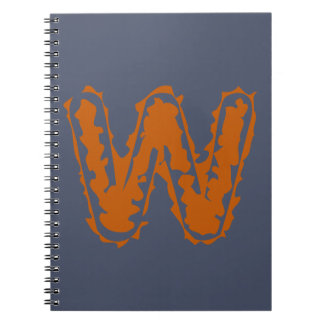 Creepy Monogram - Orange mot blått Anteckningsbok
