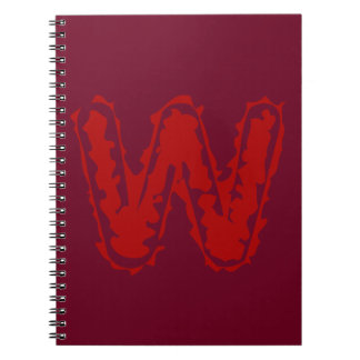 Creepy Monogram Red på Red Anteckningsbok