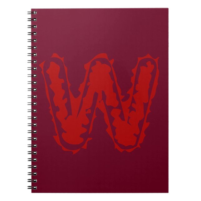 Creepy Monogram Red på Red Anteckningsbok (Framsidan)