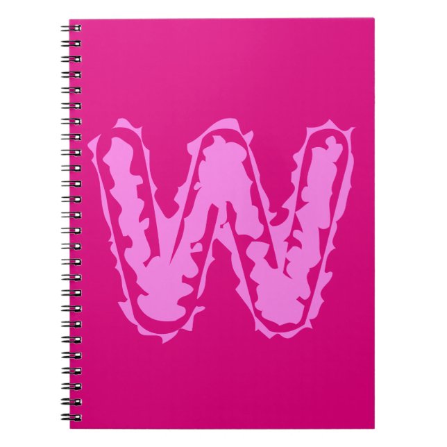 Creepy Monogram Rosa på Rosa Anteckningsbok (Framsidan)
