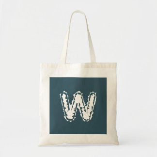 Creepy Monogram White på Blue Tygkasse