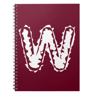 Creepy Monogram White på Red Anteckningsbok