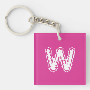 Creepy Monogram White på Rosa