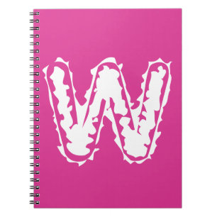 Creepy Monogram White på Rosa Anteckningsbok
