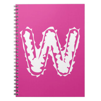 Creepy Monogram White på Rosa Anteckningsbok