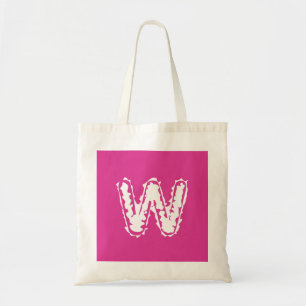 Creepy Monogram White på Rosa Tygkasse