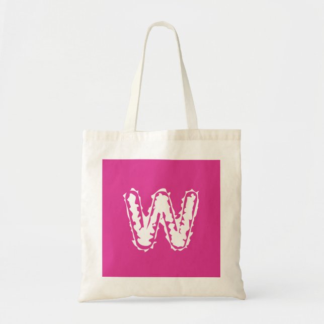 Creepy Monogram White på Rosa Tygkasse (Framsidan)