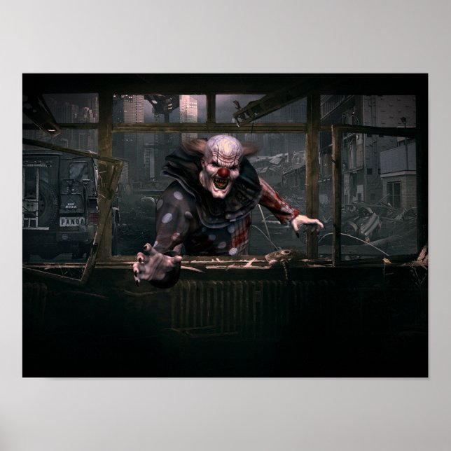 Creepy Monster Clown Poster (Framsidan)