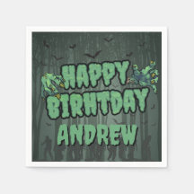 Creepy Mörk grönt Zombie Grattis på födelsedagen P