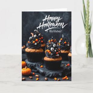 Creepy Muffins Grattis på födelsedagen på Hallowee Helgkort
