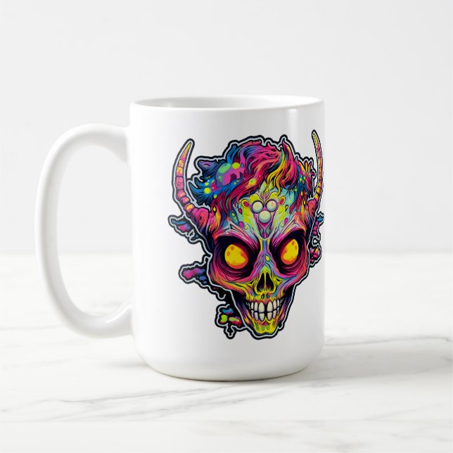 Creepy neon tusdemon kaffemugg (Vänster)