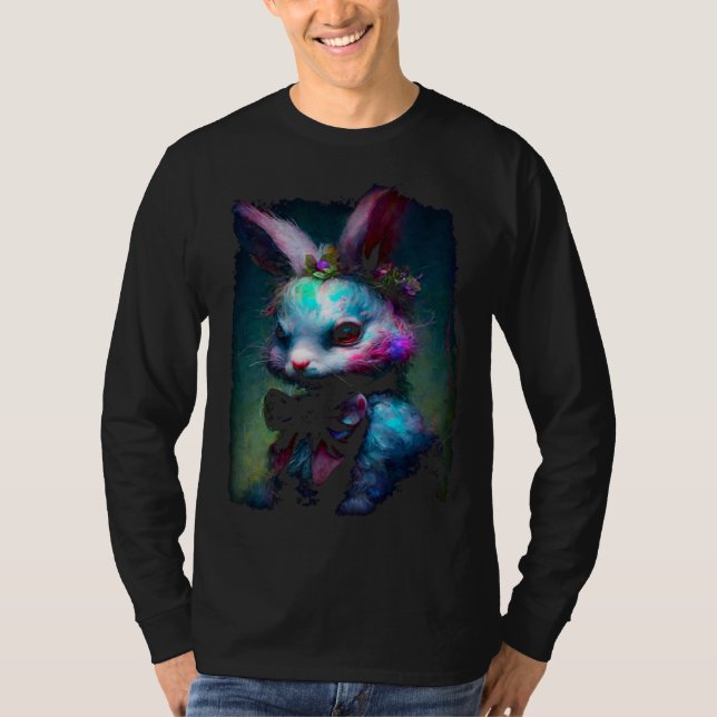 Creepy Nightmare Bunny Rabbit Silently Judges You T Shirt (Framsida)