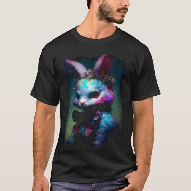 Creepy Nightmare Bunny Rabbit Silently Judges You T Shirt (Framsida)