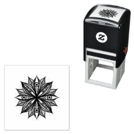 Creepy Ögon Psychedelic Flower Trippy Art Självfärgande Stämpel