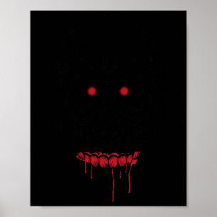 Creepy Ögon Skull med tänder och röd Ögon Hallowee Poster
