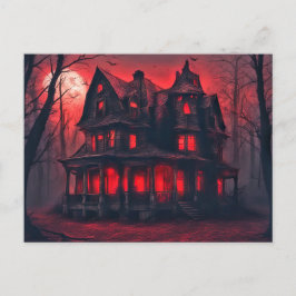 Creepy Old Mansion Happy halloween Vykort