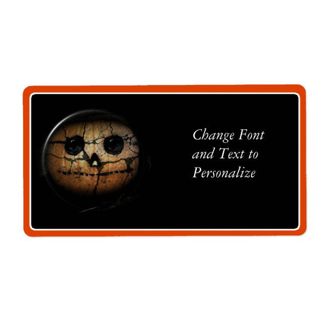 Creepy Orange Pumpkin Jack-o-Lantern Fraktsedel (Framsidan)