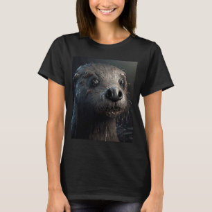 Creepy Otter Creature Spooky Zombie Otter 2 T Shirt