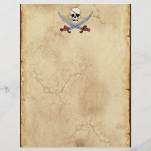 Creepy Pirat Skull och korsade skärlass
