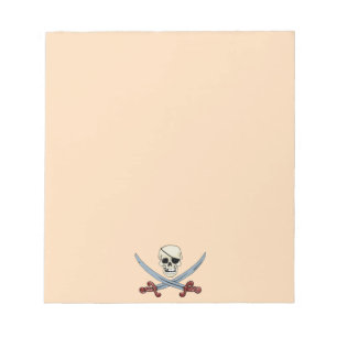Creepy Pirat Skull och korsade skärlass Anteckningsblock