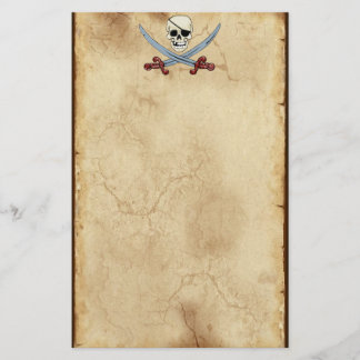 Creepy Pirat Skull och korsade skärlass Brevpapper