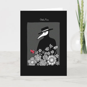 Creepy Plague Doktor Goth I kärlek du Valentine Kort
