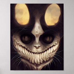 Creepy pooky horror cat poster