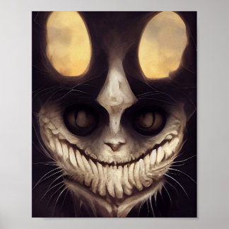 Creepy pooky horror cat poster