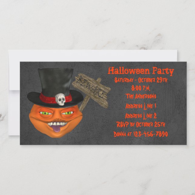 Creepy Pumpkin Ansikte Halloween fest (Framsida)