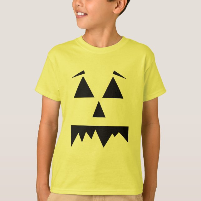 Creepy Pumpkin Ansikte Halloween Spooky T Shirt (Framsida)
