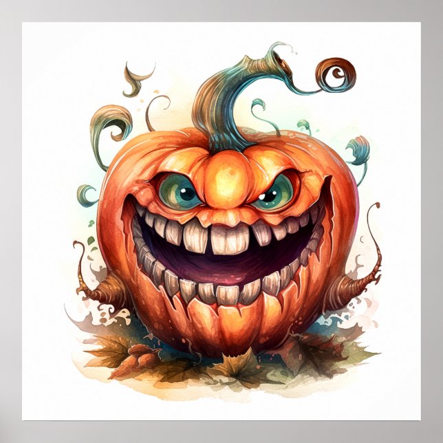 Creepy Pumpkin Art Poster (Framsidan)