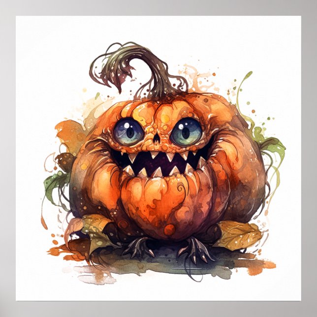 Creepy Pumpkin Art Poster (Framsidan)