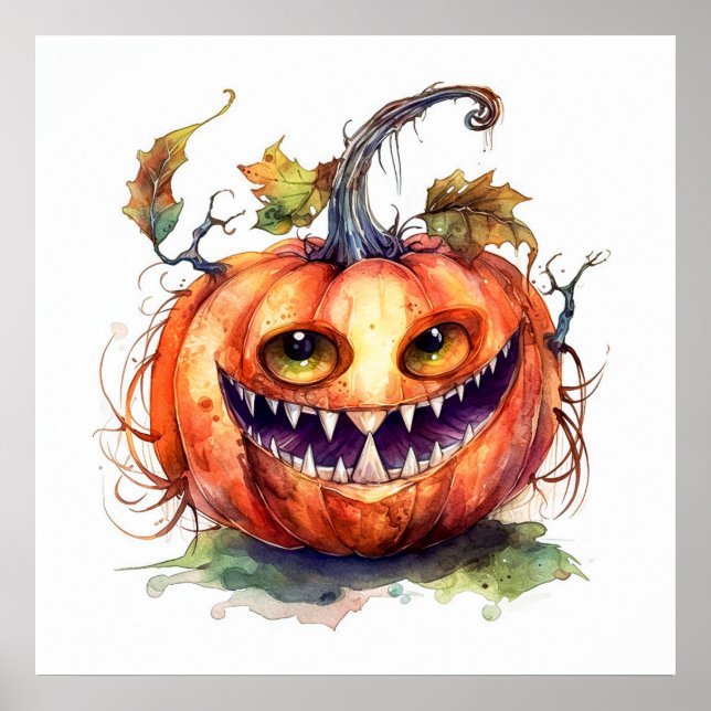 Creepy Pumpkin Art Poster (Framsidan)