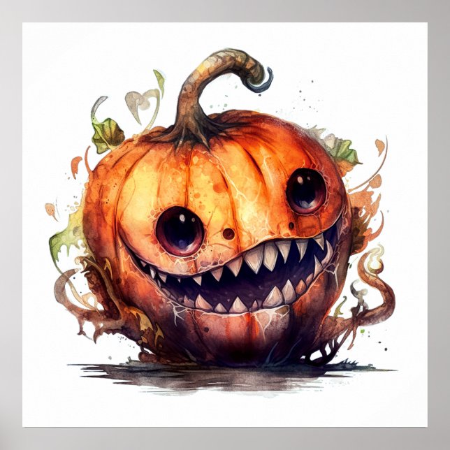 Creepy Pumpkin Art Poster (Framsidan)