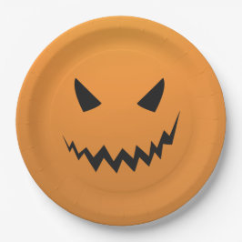 Creepy Pumpkin Halloween fest Pappra Tallrikar