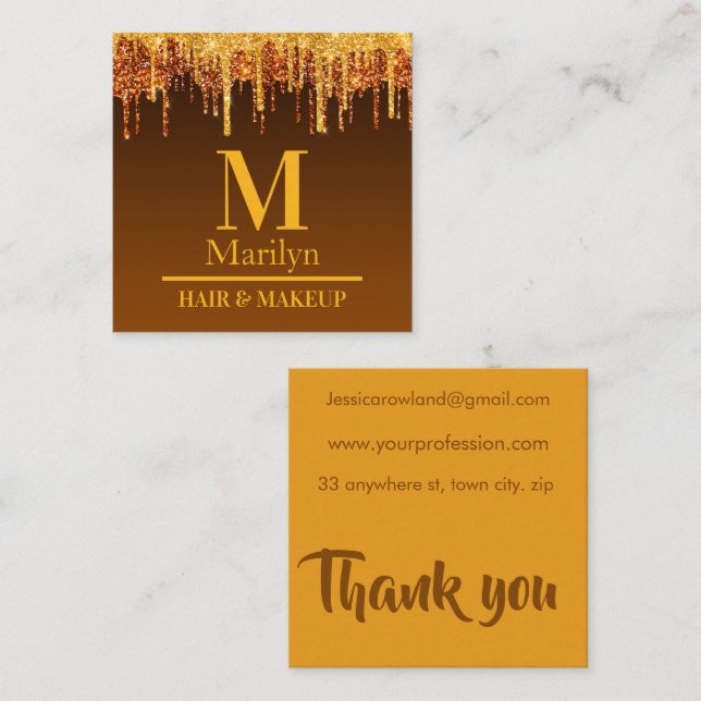 CREEPY PUMPKIN HALLOWEEN FYRKANTIGT VISITKORT (Fram/baksida)