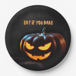Creepy Pumpkin Happy halloween Papper Plate
