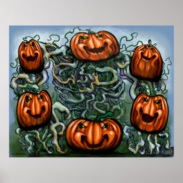Creepy Pumpkin Vines Poster (Framsidan)