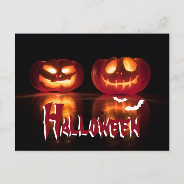Creepy Pumpkins Halloween-vykort Vykort (Framsida)