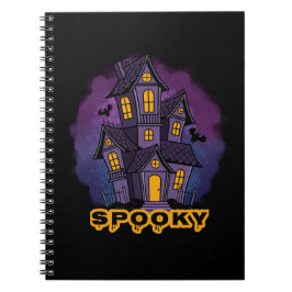 Creepy Purple Mansion Spooky Haunted House Anteckningsbok