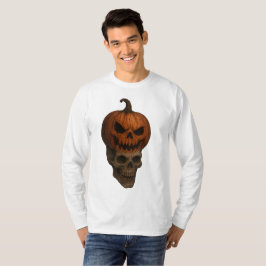 Creepy Realistic Halloween Pumpkin Skull Sticker T Shirt